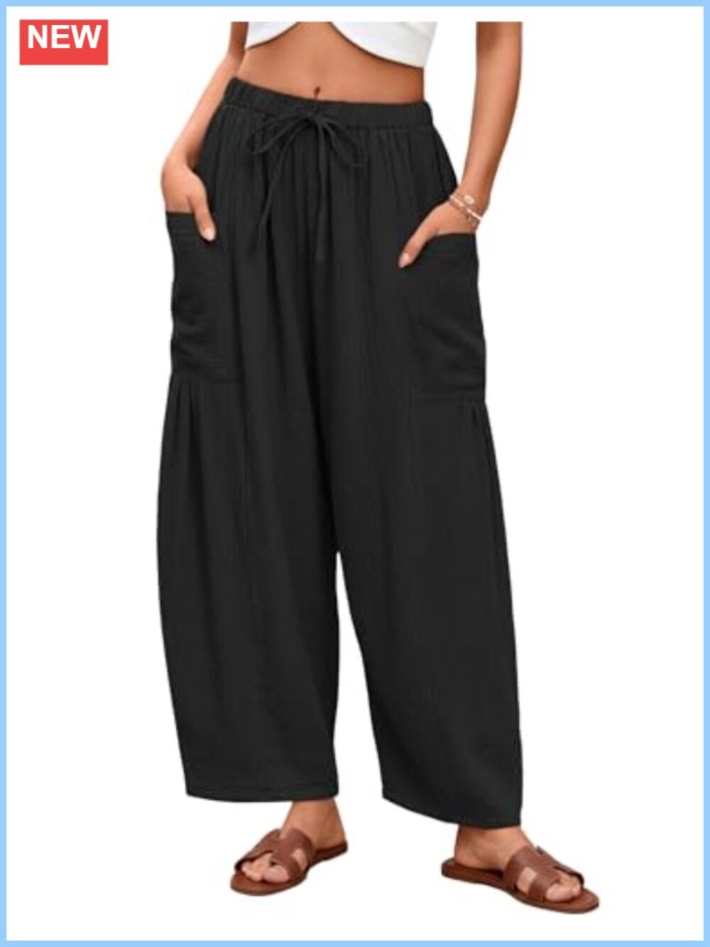 Cotton Wide Leg Palazzo Harem Pants Summer Beach Lounge Boho